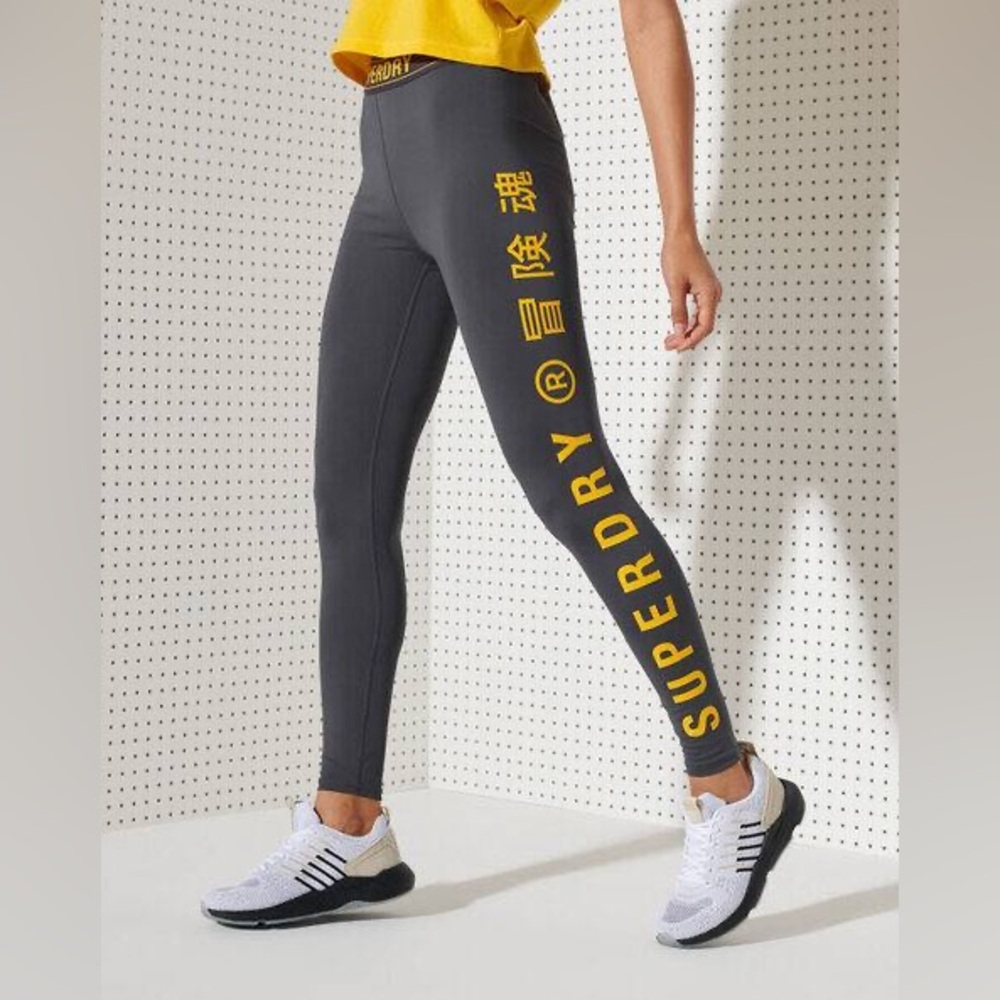 Superdry Training Elastic Leggings - Gray US 4